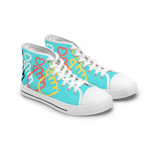 Fingerhearts Canvas Sneakers - Aqua Blue